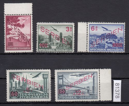 Serbien 1941, Mi.-Nr. 26-30 **   geprüft