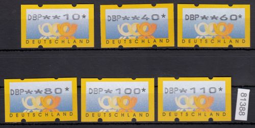 Bund 1999, Mich.-Nr.: ATM 3.1 **  10-110 Pf  (DBP)  RS 1  mit Zählnummer
