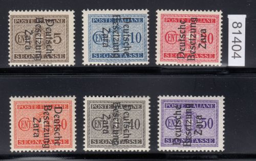 Zara, Mi.-Nr. Porto  1-3 + 5-7 **   Teil  geprüft