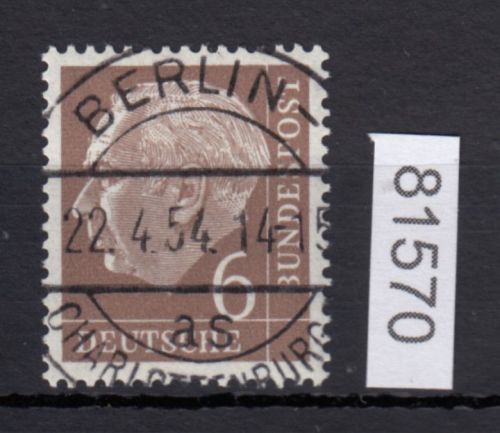 Bund 1954, Mich.-Nr.: 180 LUXUS Gestempelt + gummi  Berlin-Charlottenburg  AS