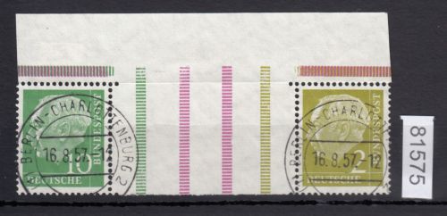 Bund 1955, Mich.-Nr.:  WZ 6 gestempelt  LUXUS Berlin Charlottenburg
