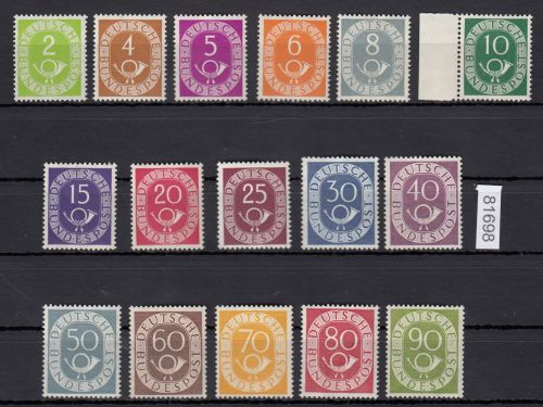 Bund 1951, Mich.-Nr.: 123-138 **  geprüft