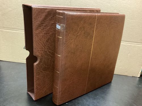 Leuchtturm Ringbinder+ Kassette (13 Ringe ) Wattiert leer  braun