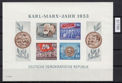 DDR 1953, Mich.-Nr.: 392-95 Block 9 B ** geschnitten