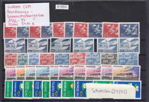CEPT Skandinavien Gemeins.-ausgagen 1956-77, Mich.-Nr.: ** komplett