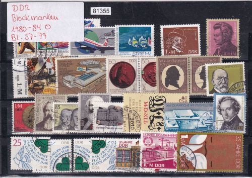 DDR 1980-1984, Mich.-Nr.: Blockmarken gestempelt  Komplett