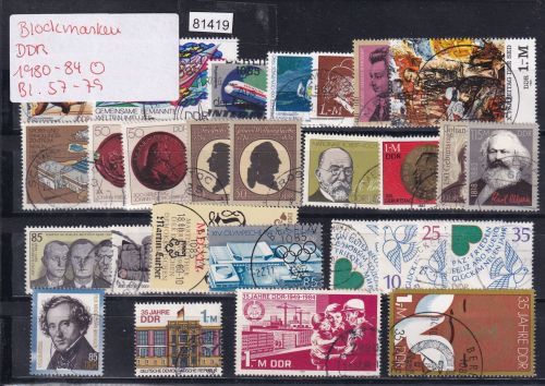 DDR 1980-1984, Mich.-Nr.: Blockmarken gestempelt  Komplett