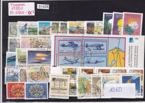 Finnland 1988, Mich.-Nr.: 1035-1067 gestempelt   1060 fehlt