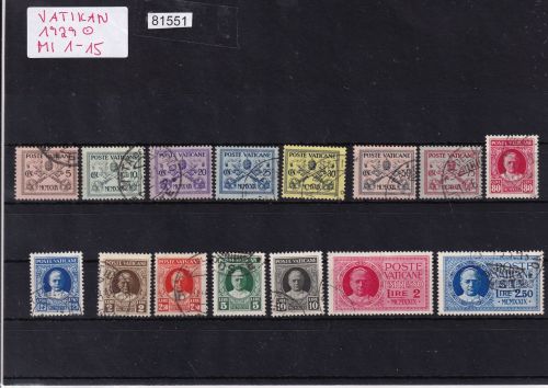 Vatikan 1929 Mi.-nr.: 1-15  gestempelt