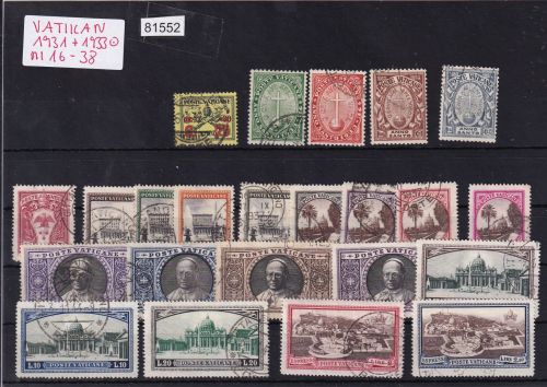 Vatikan 1933 Mi.-nr.: 16-38 gestempelt
