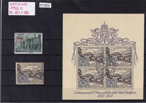 Vatikan 1952 Mi.-nr.: 187-188 gestempelt  Block 1