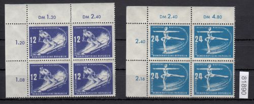 DDR 1950, Mich.-Nr.: 246+247  ** Eckrand 4er.-Block