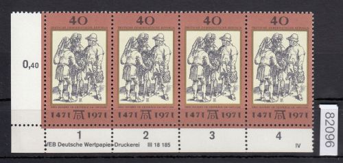 DDR 1971, Mich.-Nr.: 1673 ** DV FNr. IV   Eckrand  Druckvermerk