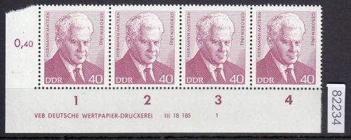 DDR 1973, Mich.-Nr.: 1855 ** DV FNr. 1   Eckrand  Druckvermerk