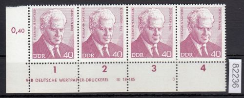 DDR 1973, Mich.-Nr.: 1855 ** DV FNr. 3   Eckrand  Druckvermerk