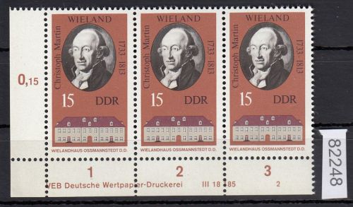 DDR 1973, Mich.-Nr.: 1857 ** DV FNr. 2   Eckrand  Druckvermerk