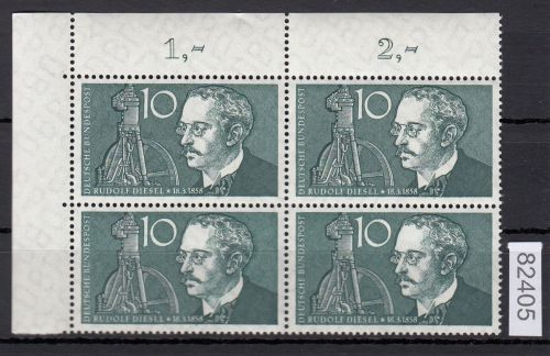 Bund 1958, Mich.-Nr.: 284 ** Eckrand 4er-Block