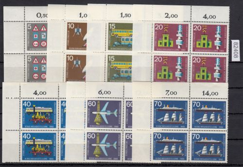 Bund 1965, Mich.-Nr.: 468-474 ** Eckrand 4er-Block