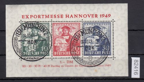 Bizone 1949 Mi. Nr. 103-05 Block 1 gestempelt   lesen