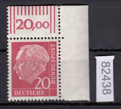 Bund 1954, Mich.-Nr.: 185 xv **  Eckrand   geriffelt  Gummirung