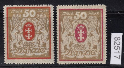 Danzig 1922 Mi.Nr. 100 Ya+b *