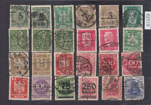 Deutsches Reich, Firmenlochungen, Perfins