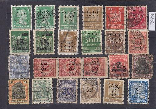 Deutsches Reich, Firmenlochungen, Perfins