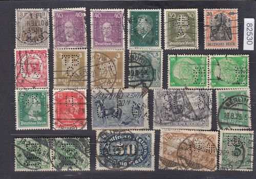 Deutsches Reich, Firmenlochungen, Perfins