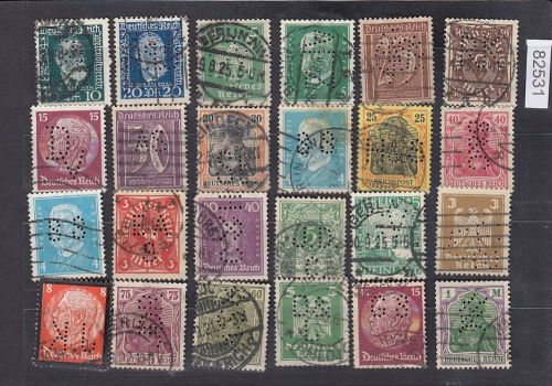 Deutsches Reich, Firmenlochungen, Perfins