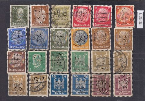 Deutsches Reich, Firmenlochungen, Perfins