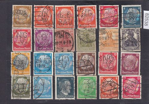 Deutsches Reich, Firmenlochungen, Perfins