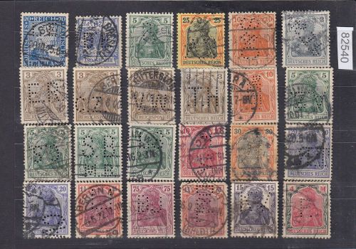 Deutsches Reich, Firmenlochungen, Perfins