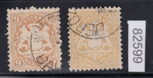 AD Bayern 1873, Mich.-Nr.: 28+29 Y gestempelt