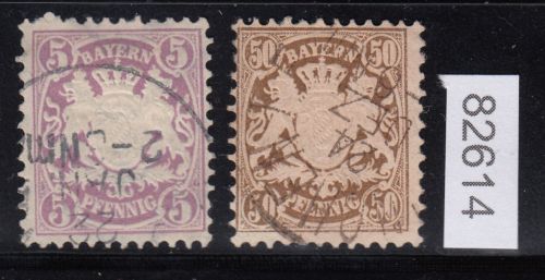 AD Bayern 1878, Mich.-Nr.: 45+46 gestempelt