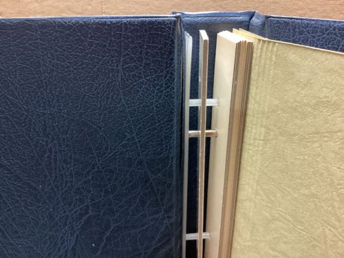 Leuchtturm Drehstabbinder+Kassette  gebraucht leer blau LESEN