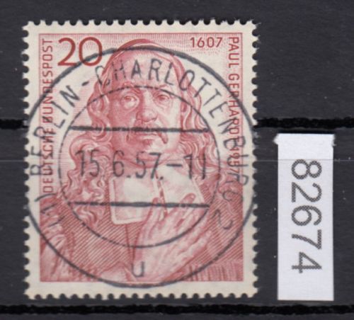 Bund 1957, Mich.-Nr.: 253 LUXUS Gestempelt + gummi  Berlin-Charlottenburg