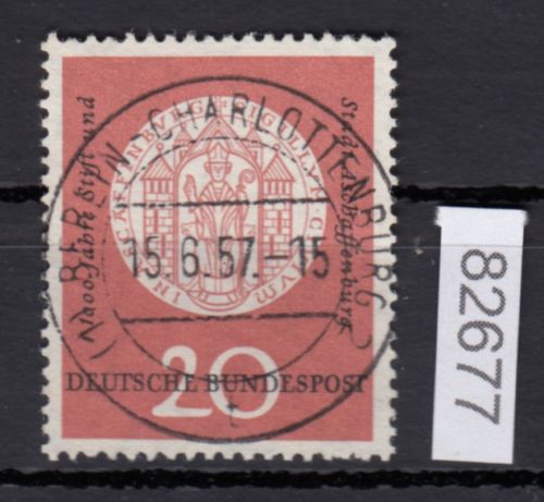 Bund 1957, Mich.-Nr.: 255 LUXUS gestempelt+ Ersttag   Berlin-Chalottenburg