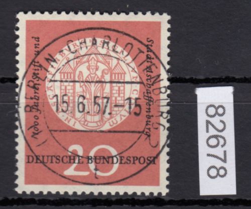 Bund 1957, Mich.-Nr.: 255 LUXUS Gest. + gummi + Ersttag   Berlin-Chalottenburg
