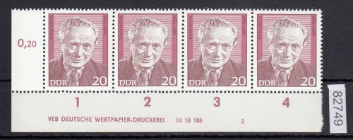 DDR 1974, Mich.-Nr.: 1943  ** DV FN 2   Eckrand  Druckvermerk