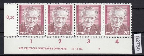 DDR 1974, Mich.-Nr.: 1943  ** DV FN 2   Eckrand  Druckvermerk