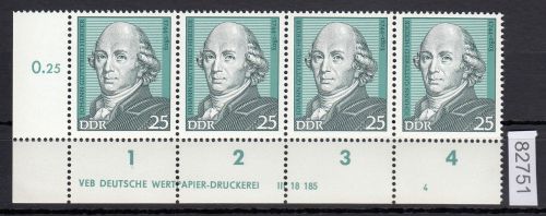 DDR 1974, Mich.-Nr.: 1944  ** DV FN 4   Eckrand  Druckvermerk