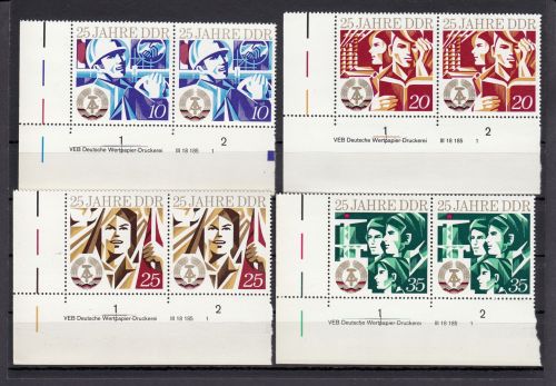 DDR 1974, Mich.-Nr.: 1949-52  ** DV FNr. 1   Eckrand  Druckvermerk