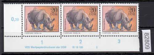 DDR 1975, Mich.-Nr.: 2033  ** DV FNr. 2   Eckrand  Druckvermerk