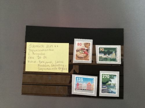 Österreich 2019:*Dispensermarken  6. Ausgabe   ANK  21-24