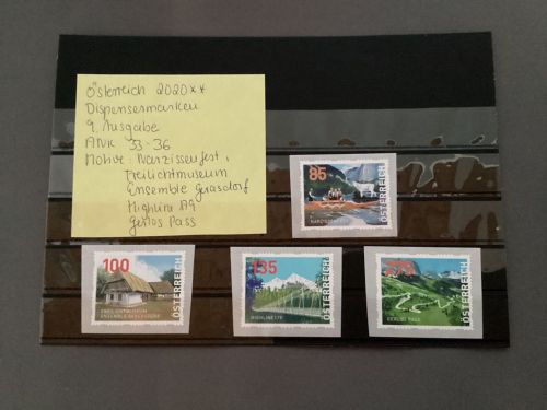 Österreich 2020 *Dispensermarken  9. Ausgabe   ANK  33-36