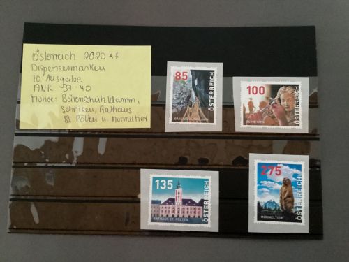 Österreich 2020 *Dispensermarken  10.Ausgabe   ANK  37-40
