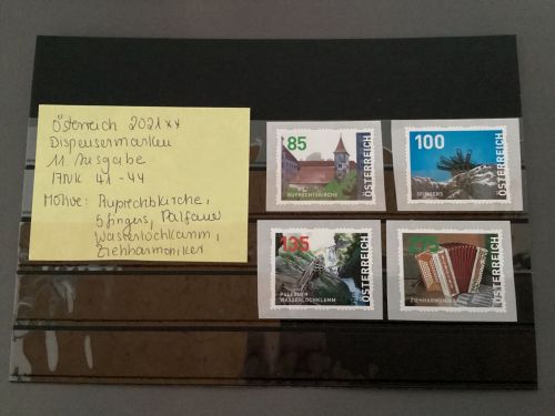 Österreich 2021 *Dispensermarken  11. Ausgabe  ANK  41-44