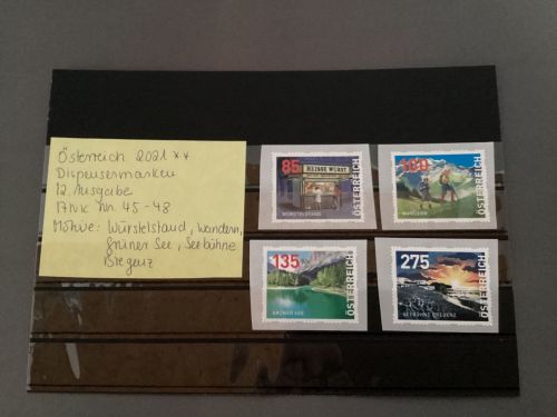 Österreich 2021 Dispensermarken  12. Ausgabe  ANK  45-48