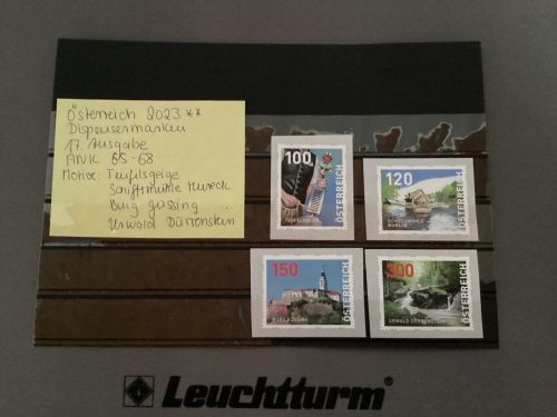 Österreich 2023* Dispensermarken  17. Ausgabe  ANK  65-68