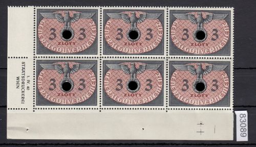 GG Dienst 1940, Mi.-Nr.  14 ** Eckrand  mit Formzeichen I